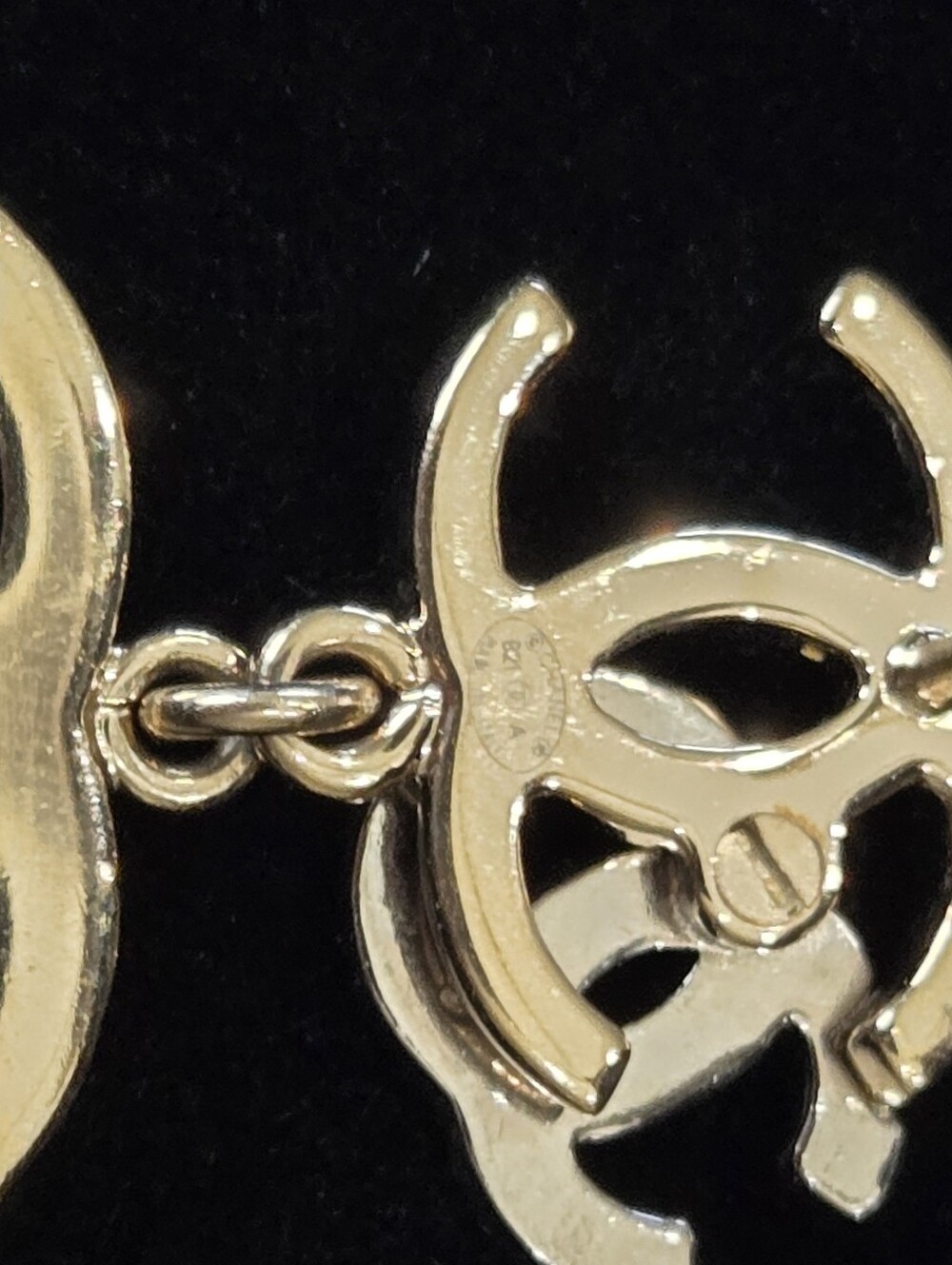 #148 - Chanel Triple CC Crystal/Pearl Earrings Light Gold/Silver 21B- AUTHENTIC - Picture 15 of 16